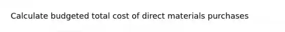 Calculate budgeted total cost of direct materials purchases