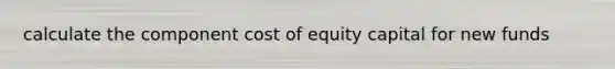 calculate the component cost of equity capital for new funds