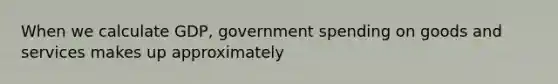 When we calculate GDP, government spending on goods and services makes up approximately