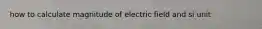 how to calculate magnitude of electric field and si unit