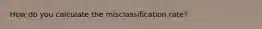 How do you calculate the misclassification rate?