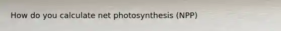 How do you calculate net photosynthesis (NPP)