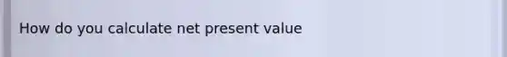 How do you calculate net present value