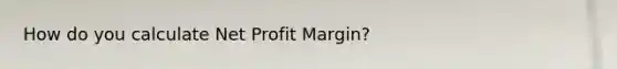 How do you calculate Net Profit Margin?