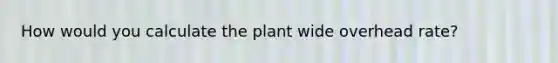 How would you calculate the plant wide overhead rate?