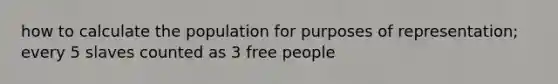 how to calculate the population for purposes of representation; every 5 slaves counted as 3 free people