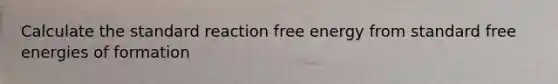 Calculate the standard reaction free energy from standard free energies of formation