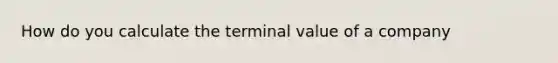 How do you calculate the terminal value of a company