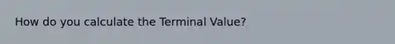 How do you calculate the Terminal Value?