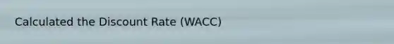 Calculated the Discount Rate (WACC)