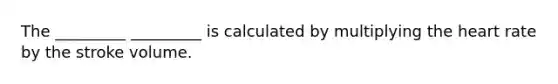 The _________ _________ is calculated by multiplying the heart rate by the stroke volume.