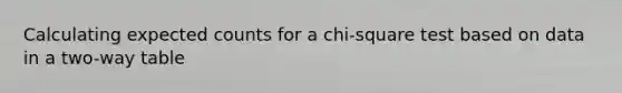 Calculating expected counts for a chi-square test based on data in a two-way table