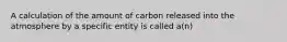 A calculation of the amount of carbon released into the atmosphere by a specific entity is called a(n)