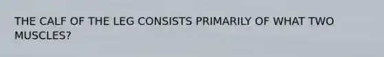THE CALF OF THE LEG CONSISTS PRIMARILY OF WHAT TWO MUSCLES?
