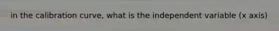 in the calibration curve, what is the independent variable (x axis)