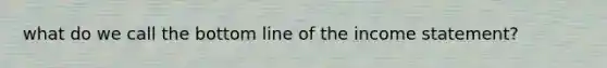 what do we call the bottom line of the income statement?