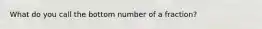 What do you call the bottom number of a fraction?