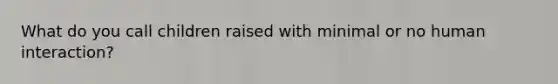 What do you call children raised with minimal or no human interaction?
