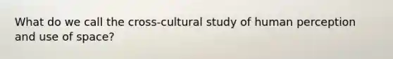 What do we call the cross-cultural study of human perception and use of space?