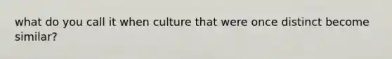 what do you call it when culture that were once distinct become similar?