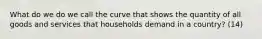 What do we do we call the curve that shows the quantity of all goods and services that households demand in a country? (14)