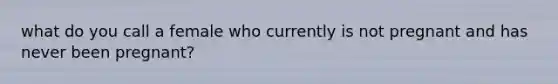 what do you call a female who currently is not pregnant and has never been pregnant?