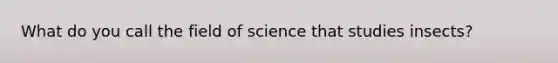 What do you call the field of science that studies insects?