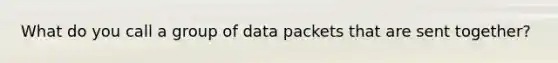 What do you call a group of data packets that are sent together?