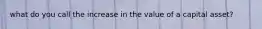 what do you call the increase in the value of a capital asset?