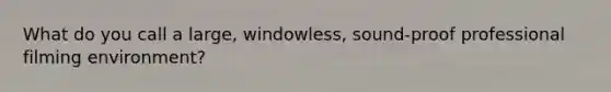 What do you call a large, windowless, sound-proof professional filming environment?