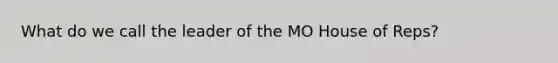 What do we call the leader of the MO House of Reps?