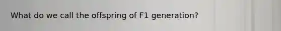 What do we call the offspring of F1 generation?