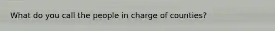 What do you call the people in charge of counties?