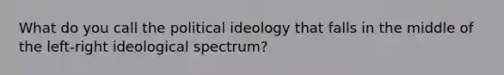 What do you call the political ideology that falls in the middle of the left-right ideological spectrum?