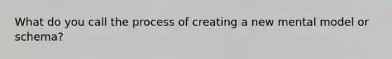 What do you call the process of creating a new mental model or schema?