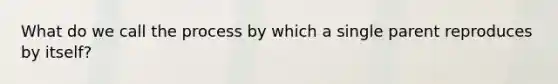 What do we call the process by which a single parent reproduces by itself?