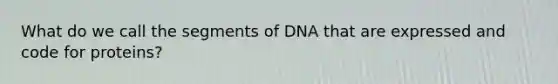 What do we call the segments of DNA that are expressed and code for proteins?