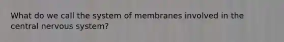 What do we call the system of membranes involved in the central nervous system?