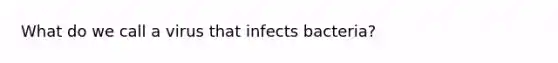 What do we call a virus that infects bacteria?