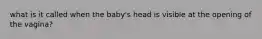 what is it called when the baby's head is visible at the opening of the vagina?