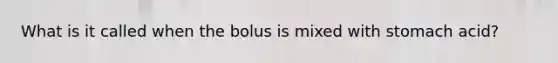 What is it called when the bolus is mixed with stomach acid?