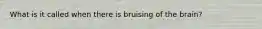 What is it called when there is bruising of the brain?