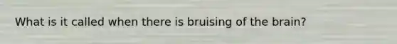 What is it called when there is bruising of the brain?