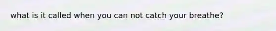 what is it called when you can not catch your breathe?