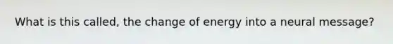 What is this called, the change of energy into a neural message?