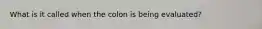 What is it called when the colon is being evaluated?