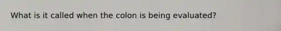 What is it called when the colon is being evaluated?