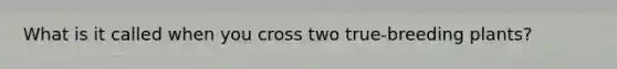 What is it called when you cross two true-breeding plants?