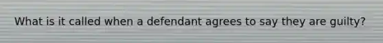 What is it called when a defendant agrees to say they are guilty?