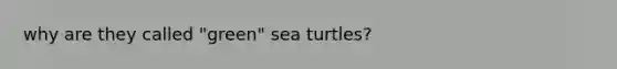 why are they called "green" sea turtles?